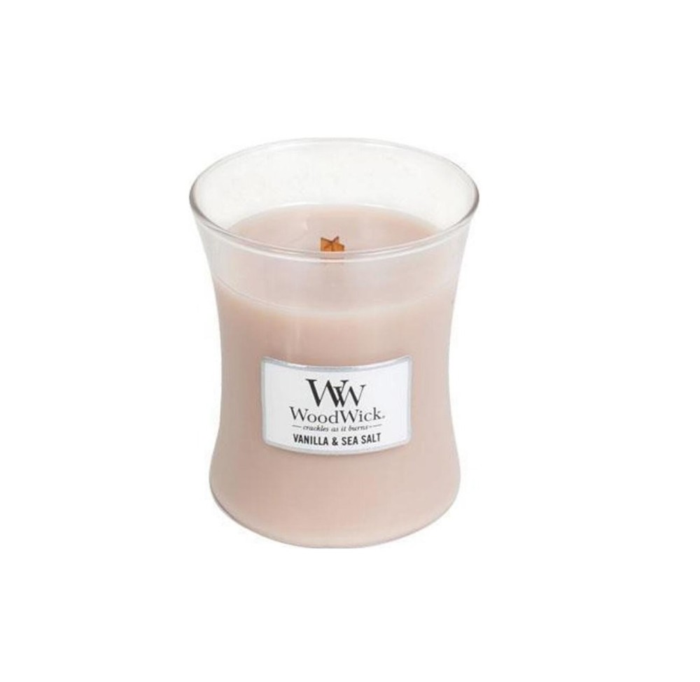 Vonná svíčka WoodWick malá - Vanilla & Sea Salt